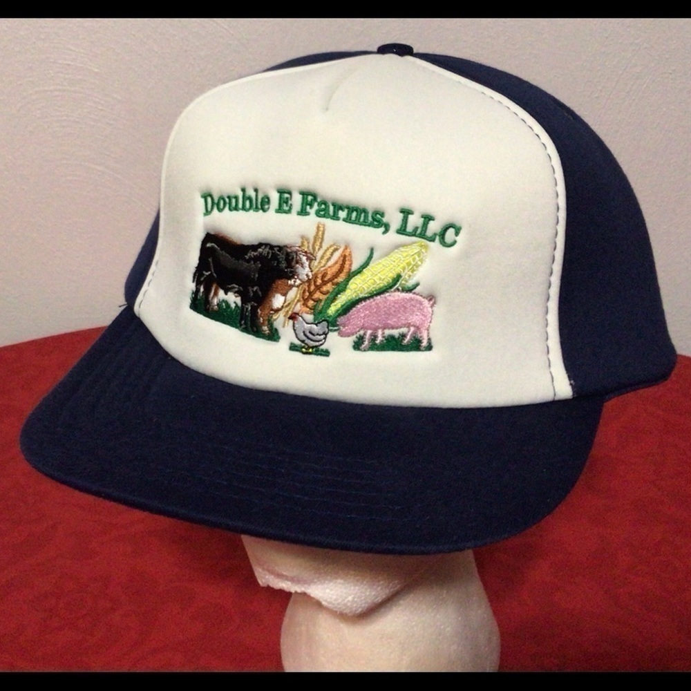 Vintage Double E Farms Snapback Trucker Hat Cap View 3